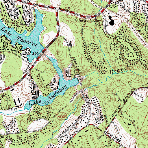 Topographic Map of Lower Lake Dam, VA