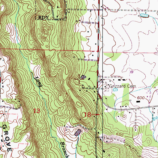 Topographic Map of Day Spring, AL