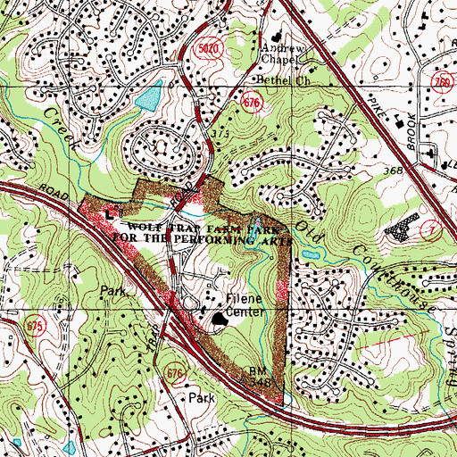 Topographic Map of Wolf Trap Farm Pond Dam, VA