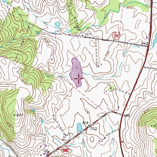 Topographic Map of Mathews Dam, VA