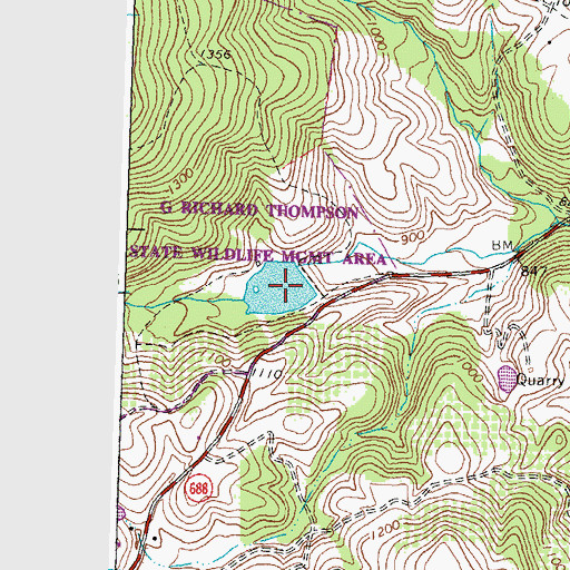 Topographic Map of Thompson Lake, VA