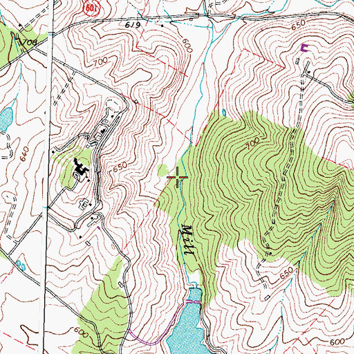 Topographic Map of Kinloch Farm Dam, VA