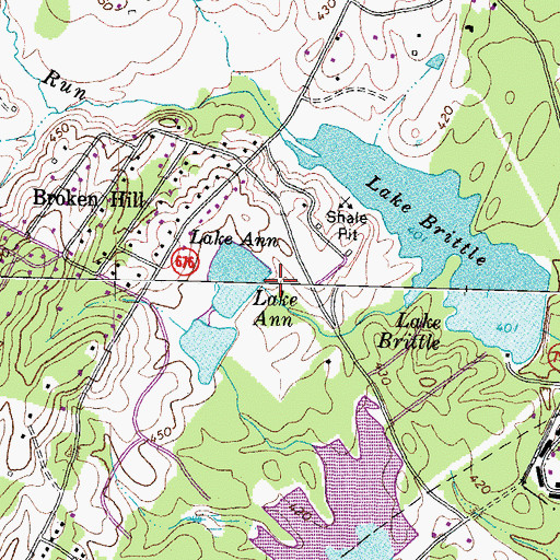 Topographic Map of Lake Anne Dam, VA