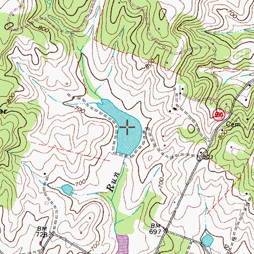 Topographic Map of Johnsons Pond, VA