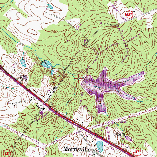 Topographic Map of Danton Dam, VA