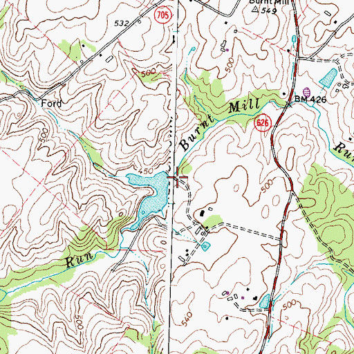 Topographic Map of Hickory Tree Farm Dam, VA