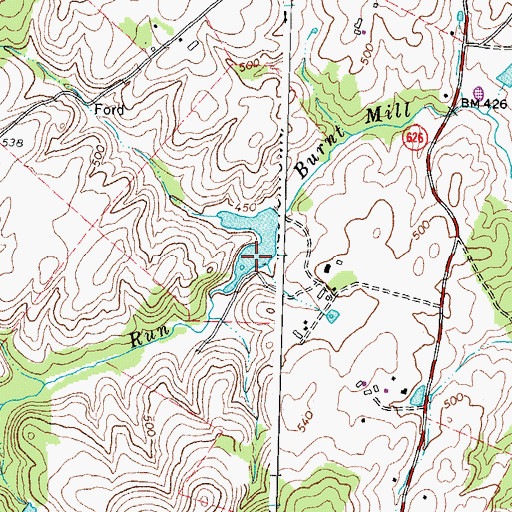 Topographic Map of Hickory Tree Farm Lake, VA