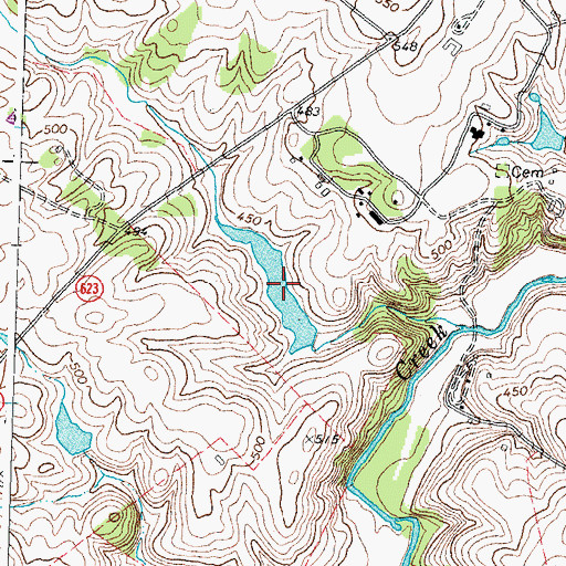 Topographic Map of Brick House Lake, VA