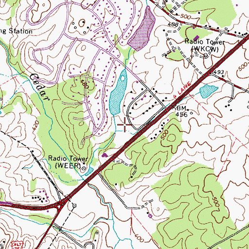 Topographic Map of Warrenton Lake Dam, VA