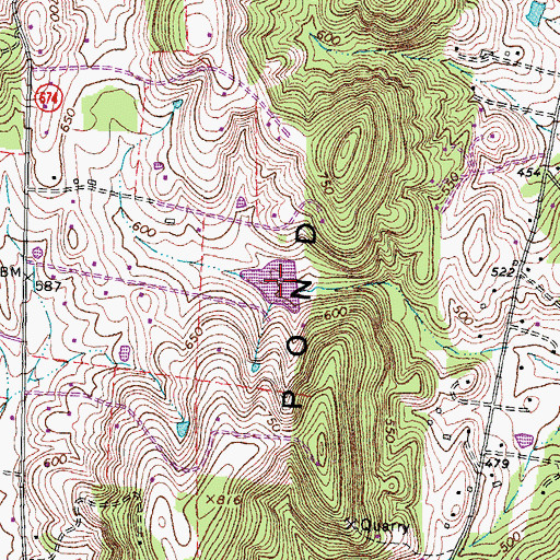 Topographic Map of Echo Lake, VA