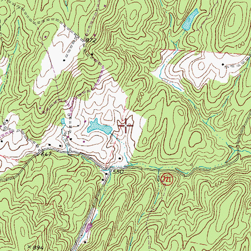 Topographic Map of Hideaway Hills Dam, VA
