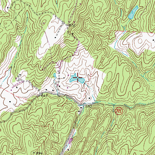 Topographic Map of Hideaway Hills Lake, VA