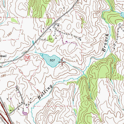 Topographic Map of Brockett Dam, VA