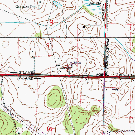 Topographic Map of Glendale Farms, AL