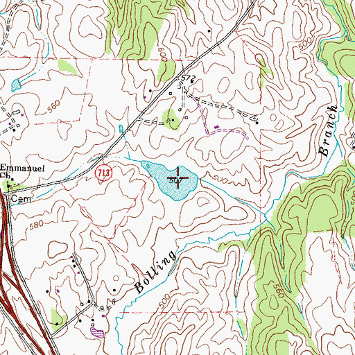 Topographic Map of Woodside Lake, VA