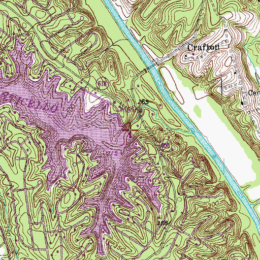 Topographic Map of Lake Monticello Dam, VA