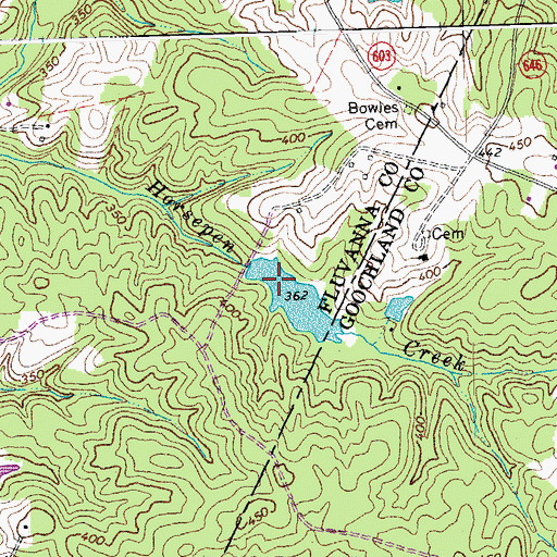 Topographic Map of Bowles Dam, VA