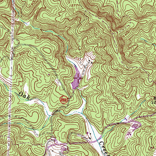 Topographic Map of Bowmans Pond, VA
