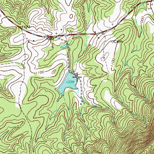 Topographic Map of Jones Dam, VA