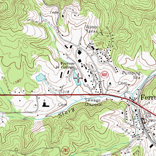 Topographic Map of Adams Pond, VA