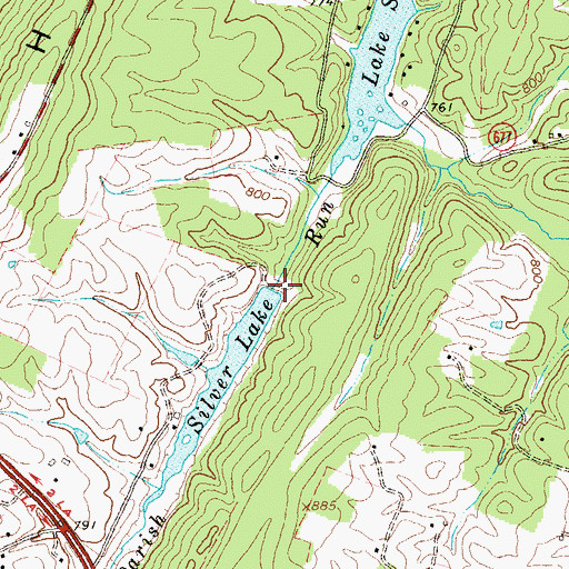 Topographic Map of Silver Lake Dam, VA