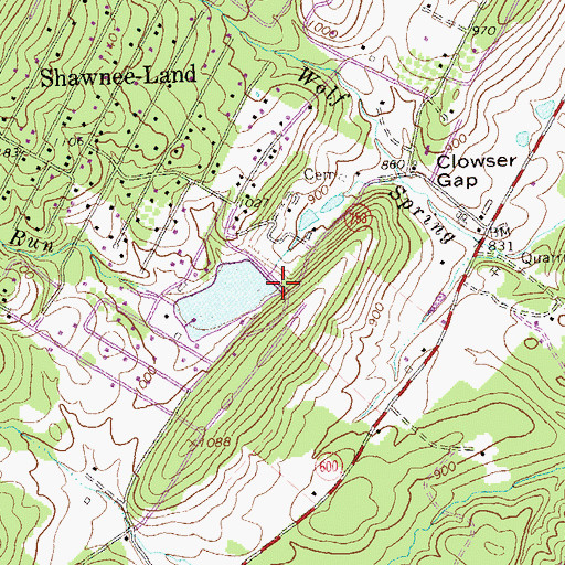 Topographic Map of Crystal Dam, VA