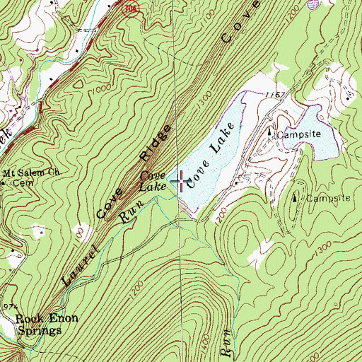 Topographic Map of Cove Dam, VA