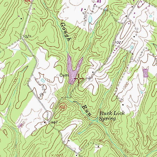 Topographic Map of Lehmans Dam, VA