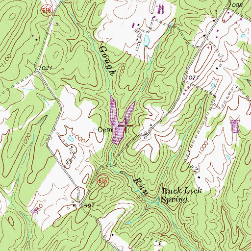 Topographic Map of Lehmans Pond, VA