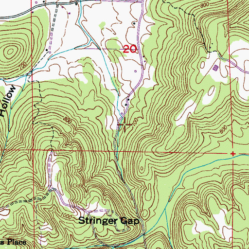 Topographic Map of Mack Spring, AL