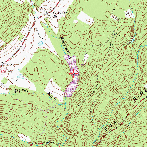 Topographic Map of Peacefull Valley Lake, VA