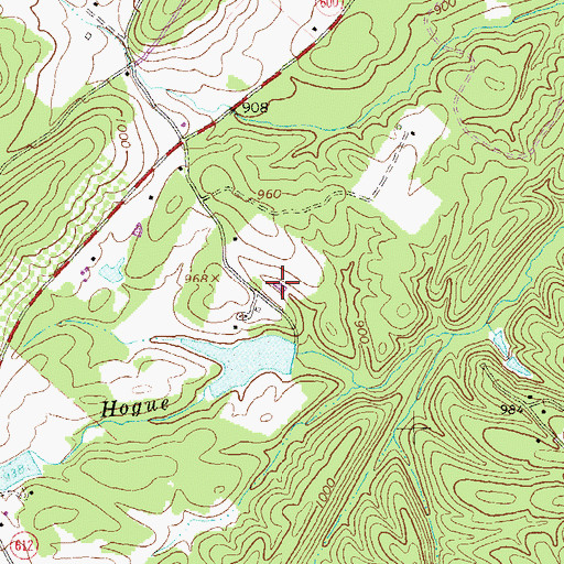 Topographic Map of Meadow Lake, VA