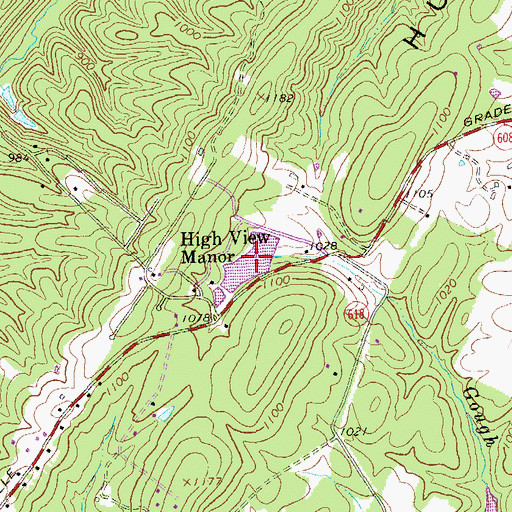 Topographic Map of High View Manor Lake, VA