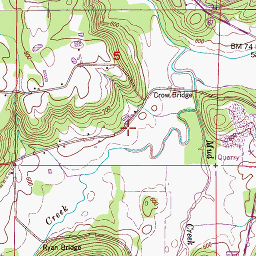 Topographic Map of Martin Spring, AL