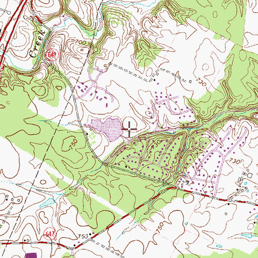 Topographic Map of Lakeside Lake Dam, VA