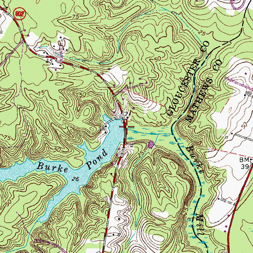Topographic Map of Burke Dam, VA