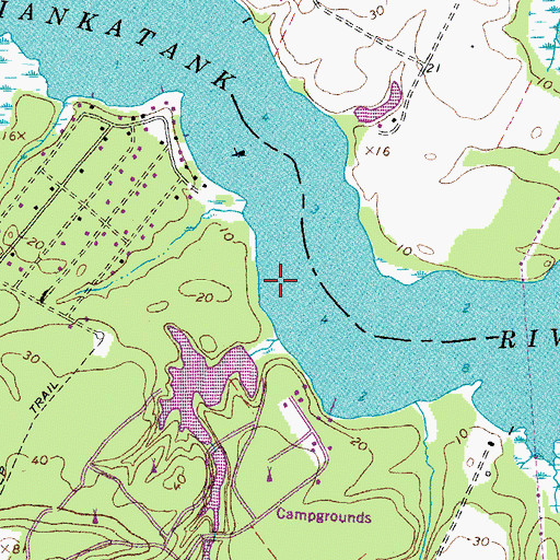 Topographic Map of Cypress Shores Dam, VA