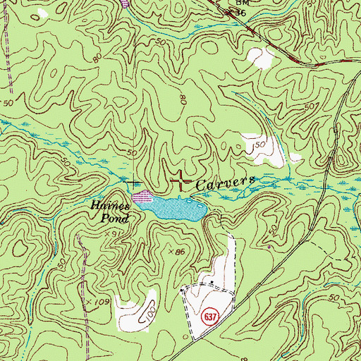 Topographic Map of Haines Pond Dam, VA