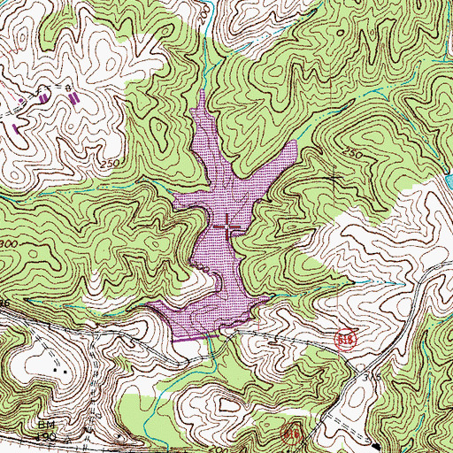 Topographic Map of Picketts Creek Reservoir, VA