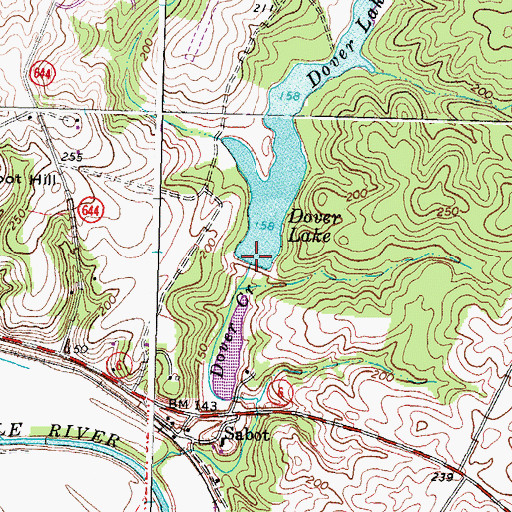 Topographic Map of Dover Dam, VA