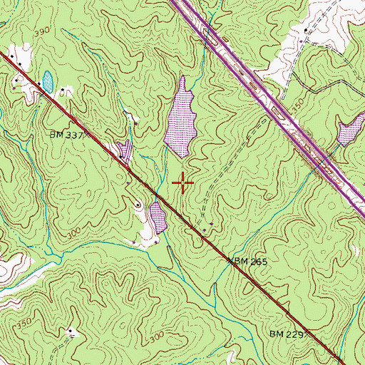 Topographic Map of Lake Killerney Dam, VA