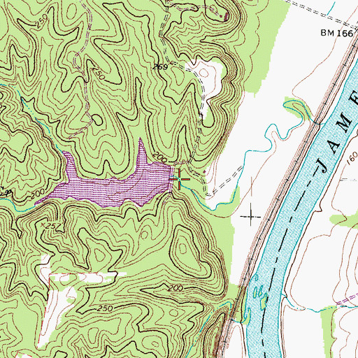 Topographic Map of Bolling Hall Dam, VA