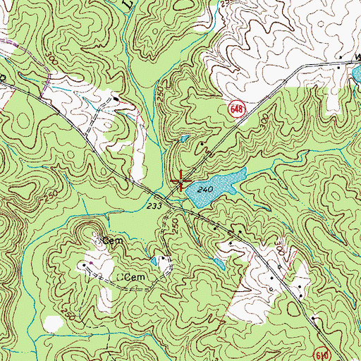 Topographic Map of Bonneys Dam, VA