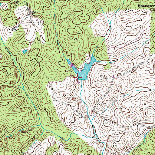 Topographic Map of Queensmeer Dam, VA