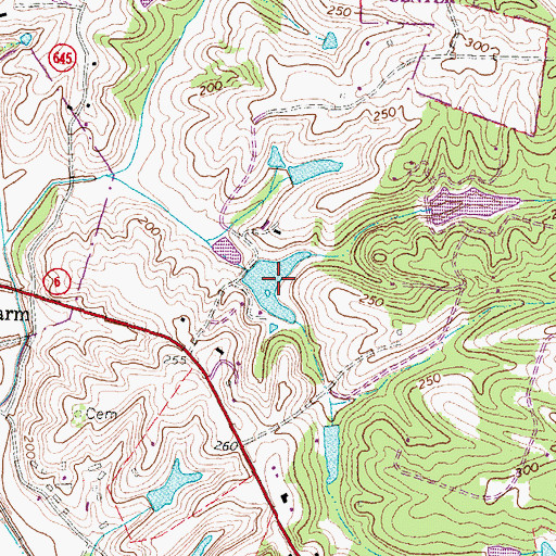 Topographic Map of Richmonds Pond, VA