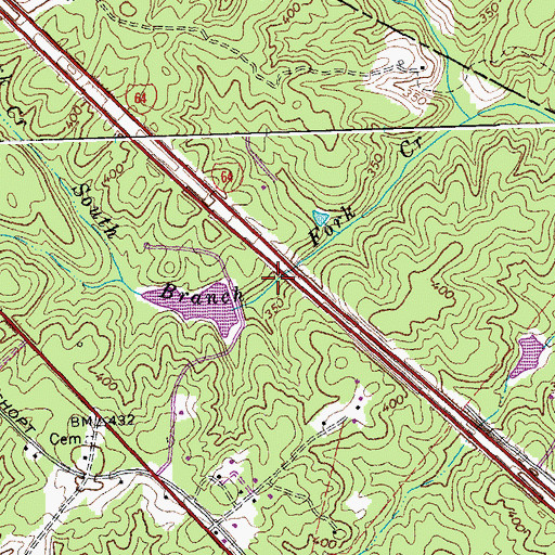 Topographic Map of Windsor Park Lake Dam, VA