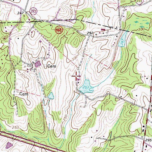 Topographic Map of Childress Dam, VA