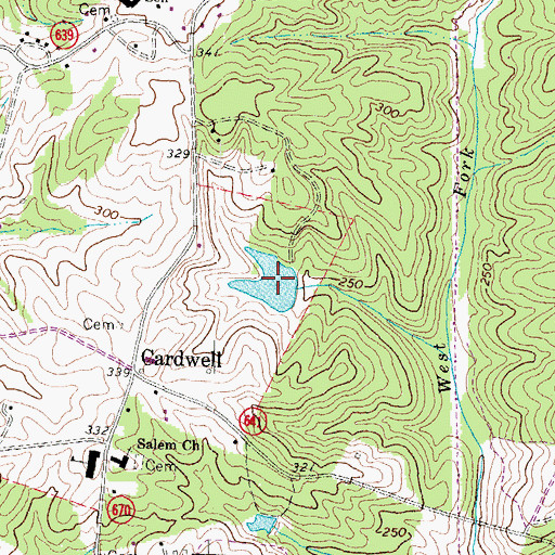 Topographic Map of Horseshoe Pond, VA