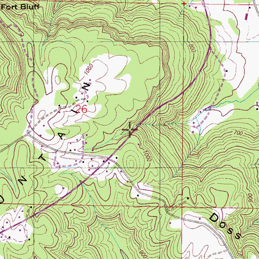 Topographic Map of Peck Mountain Spring, AL