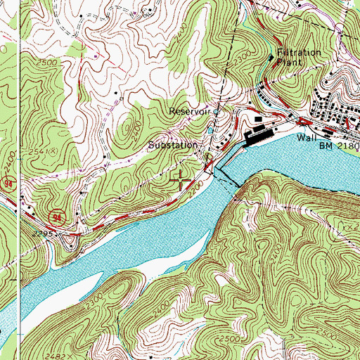 Topographic Map of Fries Mill Dam, VA